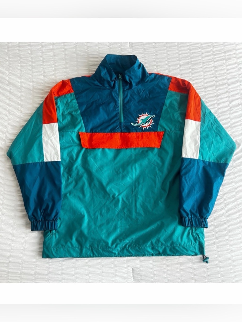 Miami Dolphins NFL Pullover Windbreaker Rain Jacket